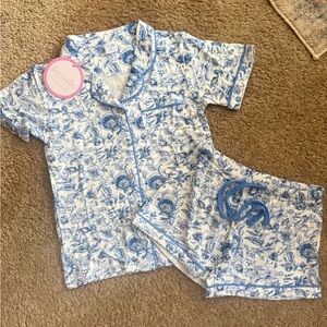 SweetHoney Blue and White Floral Kids Pajama Set